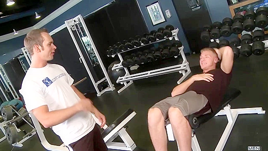 Devin Pushes Gavin To The Limit In A Hot Gym Session Before Flooding His Face –