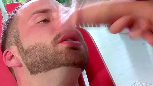 Chris Bines Nikko Russo Heat Up With Wild, Passionate Blowjobs Outdoors – HotGayXXX