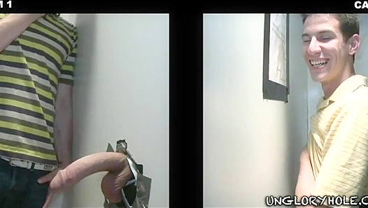 Deep Throat Delight: Ryan Matthews Takes Mike Kings Thick Rod from Behind the Glory Hole