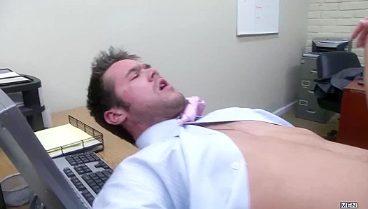 Sweat-Fueled Office Encounter: Hung Jocks Jerk Off Together – 18+
