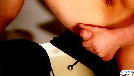 Geeky Derrick Moans Loud as He Jerks Off for His Horny Neighbor – NaughtyLads 18+