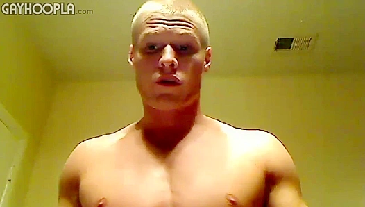 Preston Presleys Buff Body Flexes as He JERKS OFF Intensely – Hot Gay Muscle Action – GAY