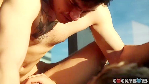 Jake Bass vs Lukas Grande: Steamy Anal Battle Ends in Load-Swapping Bliss – CockyBoys