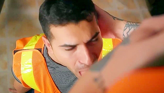 Big Dick Revelation: Beefy Damien Turns Tough Guy Theo Gay – 18+