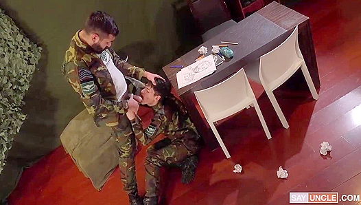 Cecil Rose Ares Nikol Dive Hard into a Sticky Military Finish – MilitaryDick