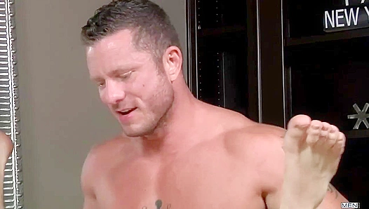 Charlie Spies on Neighbor Atticus — Hot Hidden Wall Encounter – 18+ Gay Voyeur Action