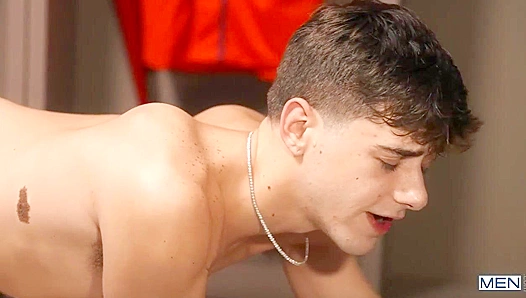 Joey Mills Gags on Coachs Massive Cock — Raw Ass Play w Johnny Donovan
