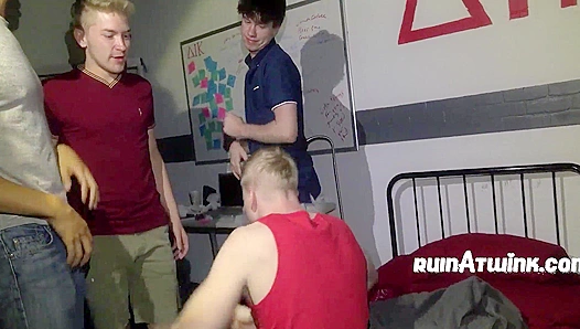 Geeks Humiliating Hazing: Bent Over for Frat Fun – 18+