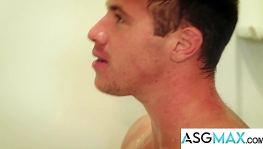 Shower Steam Turns Hot as Horned-Up Muscle Roommate Takes Him Hard — 18+