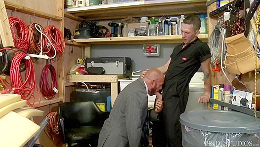 Steamy Affair in the Janitors Closet — Older Guys Cant Keep Their Hands Off Each Other –