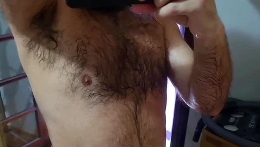 Horny Hairy Bear Flexes Huge Chest While Jacking Off – Steaming Solo Session