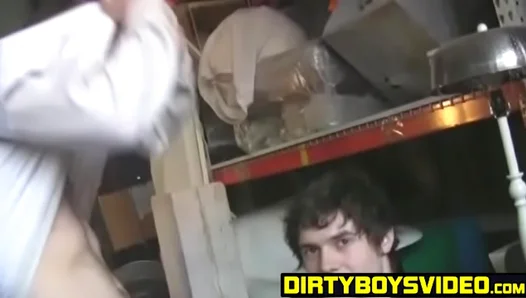 Sucking Down Jacks Cum Hard in a Dirty Warehouse Blowjob – XBareback 18+