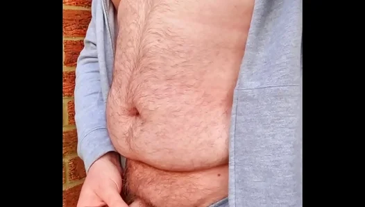 Chubby Dudes Morning Pee Show: Outdoor Stream Surprise – Caught Naked 18+