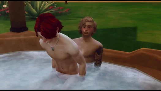 Hot Steamy Fun: Gay Sim Duo Fucks Hard in Jacuzzi w Wicked Whims – 18+