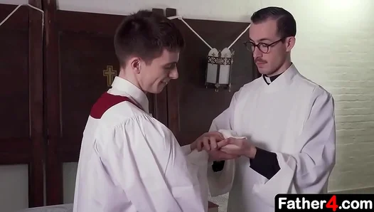 Young Altar Boys Fantasy Fulfilled — Priest Goes Deep Rough – 18+
