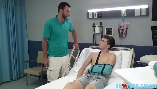 Stepbrothers Steamy Secret: Brian Deepthroats Alex in Hospital Passion – HD 720p