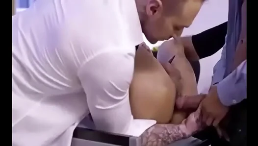 Steamy Office Threesome: Wild Gay Sex Hard Doggy Style Passion – 18+