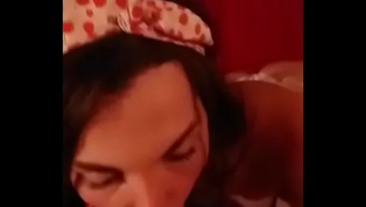 Rebeka Curls Takes Huge Dick Down Her Throat in Hot Shemale Blowjob Scene – 18+