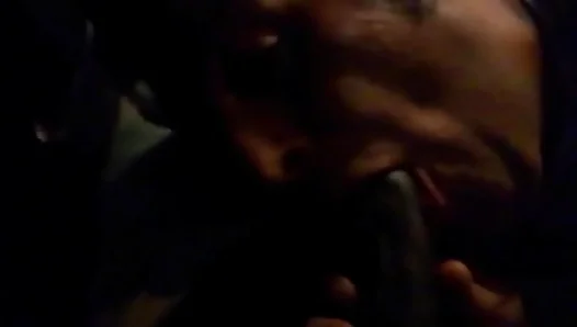 Blowjob Bliss: Steamy Interracial Encounter in a Private Backroom Session – 18+