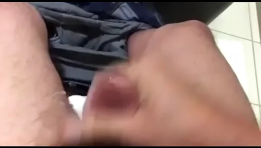 Steamy Stress Release: Jerking Off Hard in the Work Bathroom Stall – 18+