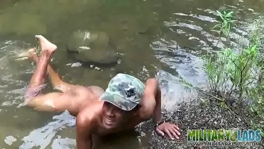 Latino Stud JERKS OFF Under Hot Sun, CUMMING Hard Outdoors – Steamy Scene 18+