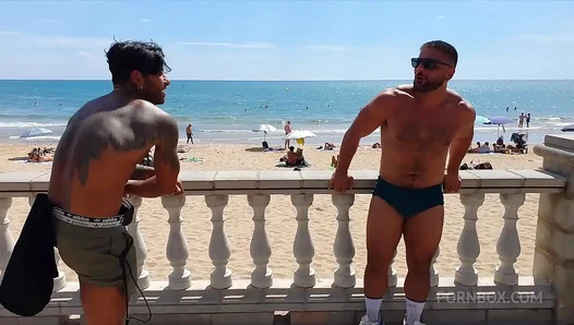 Steamy Rooftop Hookup: Hot Bareback Fun by the Pool – 18+