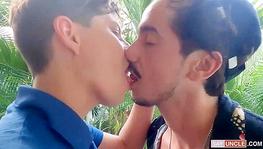 Steamy Latin Encounter: Two Horny Studs Swap Giant Cocks Under Moonlight – 18+