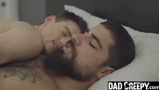 Stepdads Ripped Body Overwhelms Slim Boy in Steamy Bareback Session – 18+