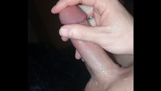 Slow handjob after edging explodes into messy lens cumshot — GayPorNHub