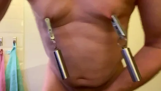 Nipple Clamps Rough Play: Hes Addicted to the Pain Pleasure Ride – GayPornX 18+