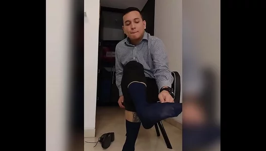Colombian Hottie Teases in Sheer Socks During Steamy Foot Worship – 18+