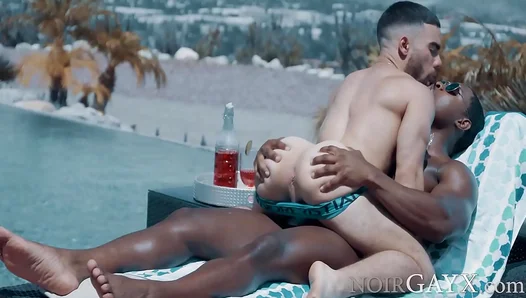 DeAngelo Mounts a Ripped Stallion for Hot Interracial Anal Action by the Pool – 18+