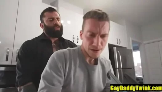Markus Takes His Young Toy Hard Bare in the Kitchen – Hot Daddy Twink Sex 18+