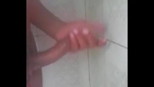 Soaking Wet Horny: Exploring My Massive Black Cock in the Steamy Shower – HotGayScene 18+