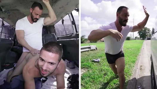 Muscle Studs Hot Ride: Wild Gay Passion with Joey Doves in the Bait Bus – 18+