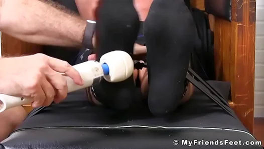 Joey Pleads for Mercy as Hung Foot Lovers Tease His Trapped Body – MyFriendsFeet