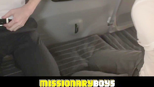 Backseat Pleasure: Elder Sorensen Gets Pounded Hard by Hung Missionaries – 18+
