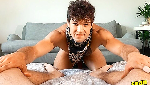 Curly-Haired Twink Takes Control: POV Blowjob First-Time Anal Ride – Sean Cody