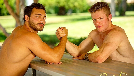 Hard Bodies Clash in Steamy Standing Sex – CorbinFisher Men 18+