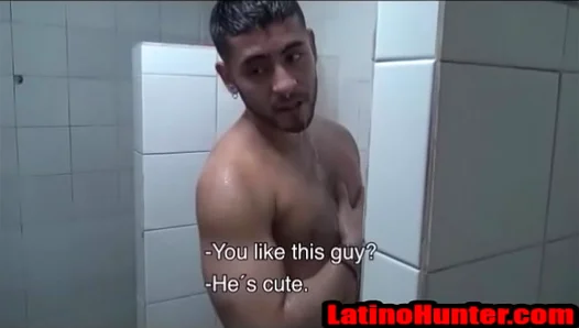 Steaming Shower Surprise: Latino Catches Him Off Guard for Hot Oral Action – 18+