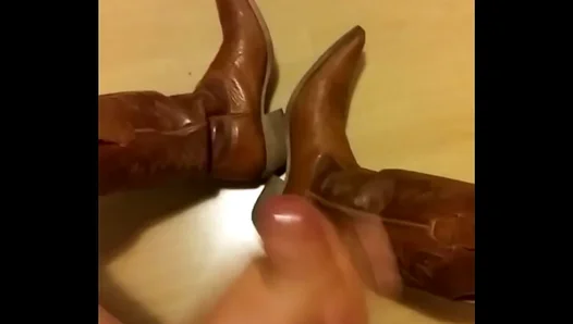 Massive Cream Flood: Cowboys Boots Soaked in Ropey Ejaculation – 18+