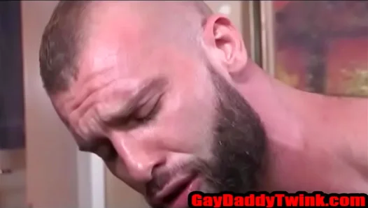 Bearded Beast Takes Blond Boys Tight Ass Raw — Steamy Gay Anal 18+