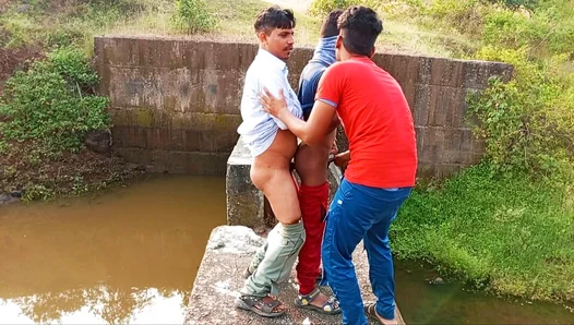 Wild Heat: Hot Teens Fuck Hard in Forest Threesome Hindi Moans – 18+