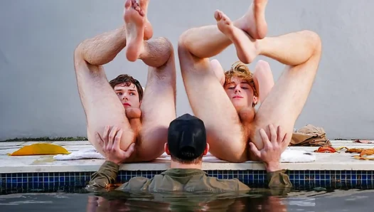 Chore Day Heat: Twink Gags on Thick Cream Until Full – 18+