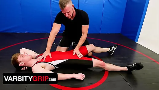 Coach Brian Bonds Claims His Prize: Dom Submits Young Twink After Match – Varsity Grip