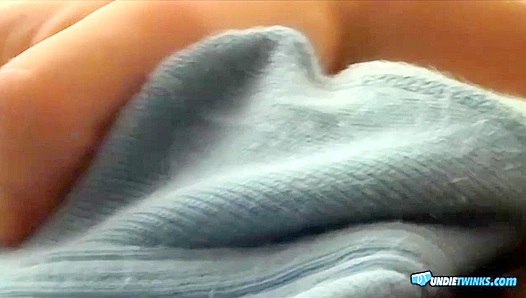 Cain Buries Face in Cum-Filled Blue Briefs — Totally Soaked Loving It – GayPornoHub