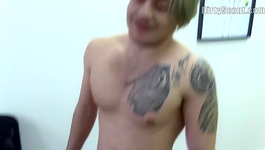 Tattooed Rookie Gets Rough Glory Hole BJ from Grungy Stranger – XXX