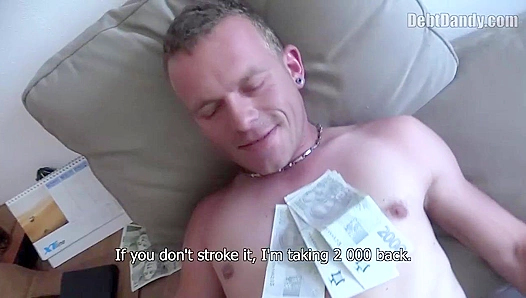 Paying His Debt In Full: Blonde Takes Load Deep Throat — DebtDandy 18+
