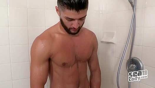 Beardy Hunk Kipp Swallows Massive Cream Pie on the Sofa – SeanCody XCLUSIVE
