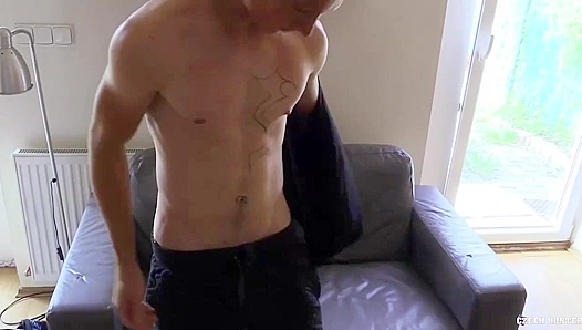 Slender Czech twink gets bareback ride — deep thrusts, no rubber used — 18+